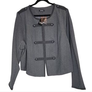 NWT Torrid Grey Ponte Fitted Military Style Jacket Women's plus size 3X